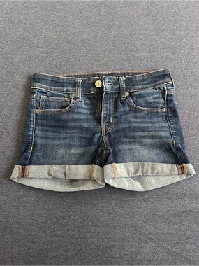American Eagle Outfitters Dark Blue Rolled Cuff Denim Shorts
